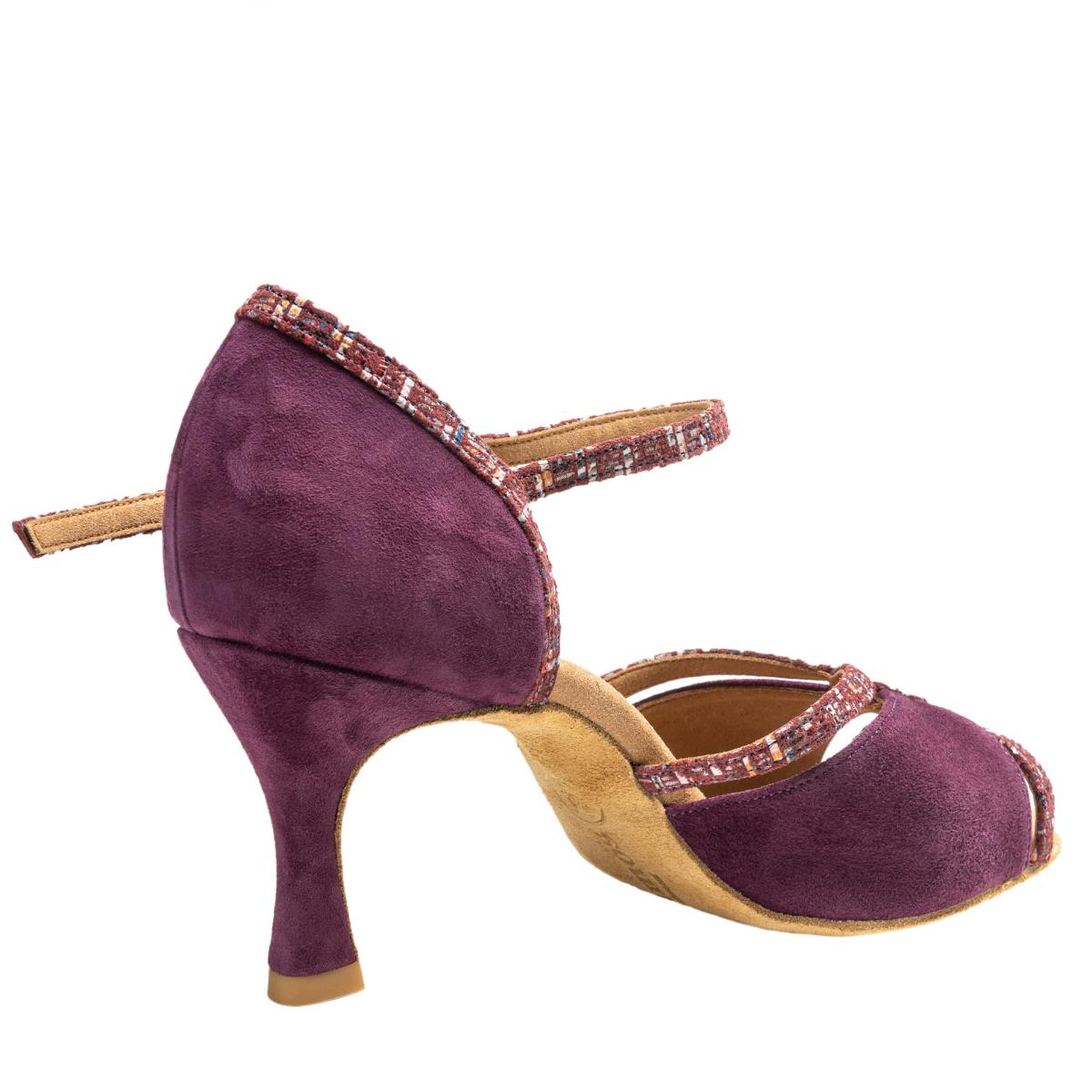 Rummos Damen Tanzschuhe R550 125-205 - Material: Nubuck/Leder - Farbe: Burgundy - Weite: Medium (Normal) - Absatz: 60R Flare - Größe: EUR 40.5