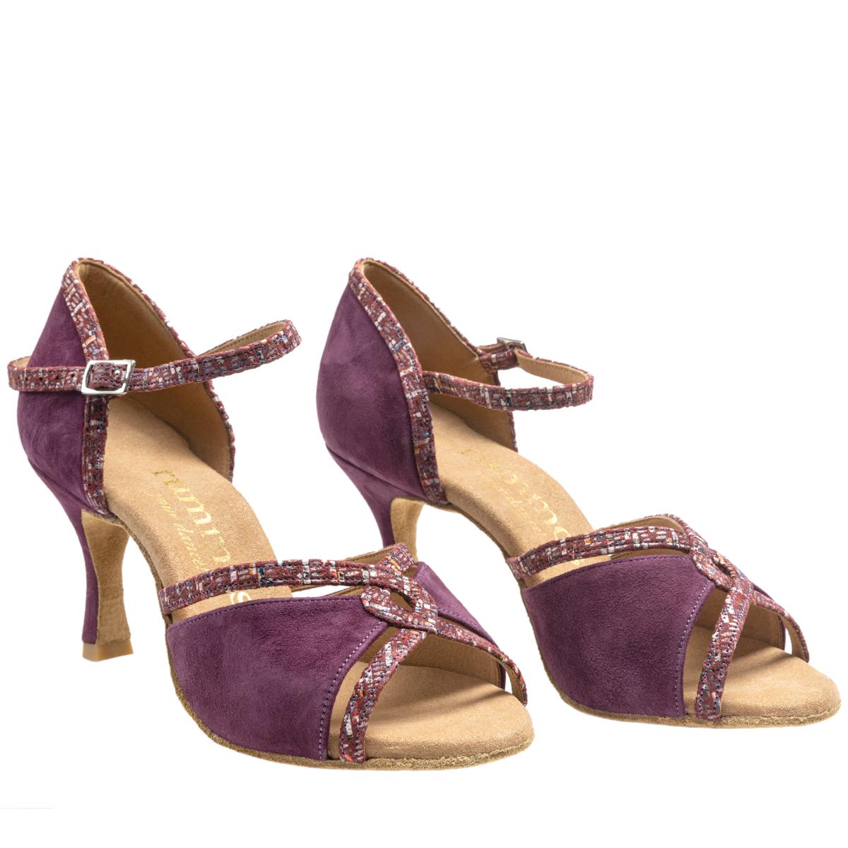 Rummos Damen Tanzschuhe R550 125-205 - Material: Nubuck/Leder - Farbe: Burgundy - Weite: Medium (Normal) - Absatz: 60R Flare - Größe: EUR 38.5