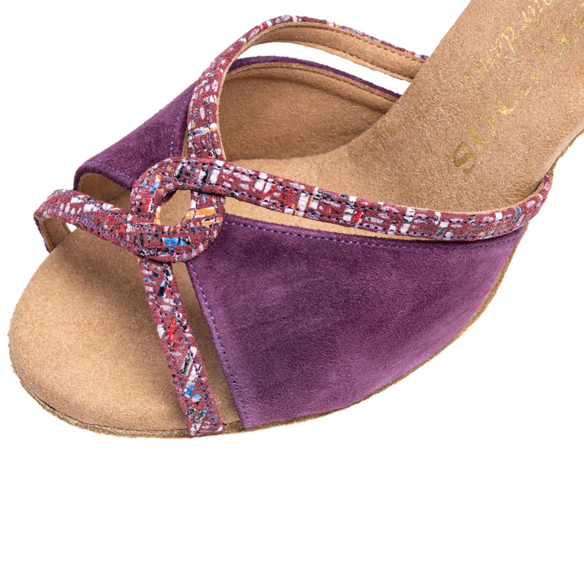 Rummos Damen Tanzschuhe R550 125-205 - Material: Nubuck/Leder - Farbe: Burgundy - Weite: Medium (Normal) - Absatz: 60R Flare - Größe: EUR 34