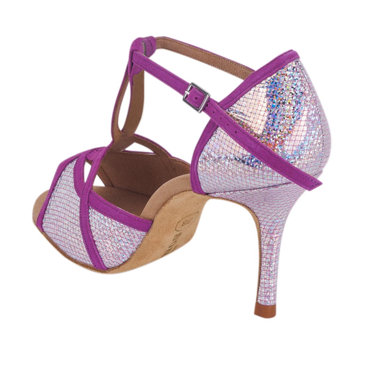 Rummos Damen Tanzschuhe Santigold 302-280 - Obermaterial: Nubuck/Leder - Farbe: Lilac/Mirror - Weite: Normal - Absatz: 80E Stiletto - Größe: EUR 37