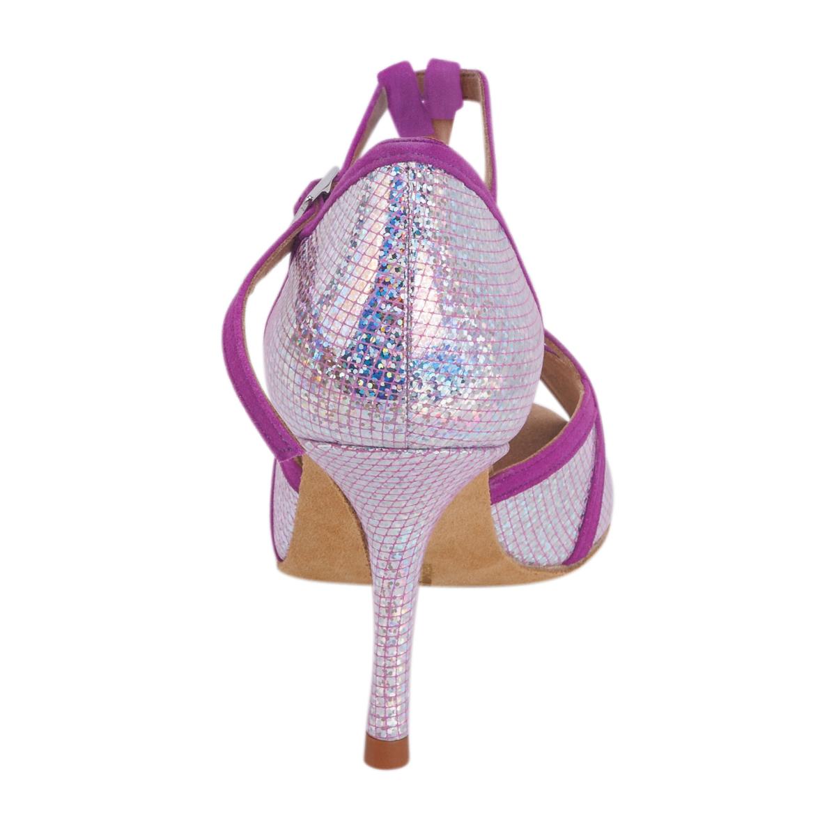 Rummos Damen Tanzschuhe Santigold 302-280 - Obermaterial: Nubuck/Leder - Farbe: Lilac/Mirror - Weite: Normal - Absatz: 80E Stiletto - Größe: EUR 34,5