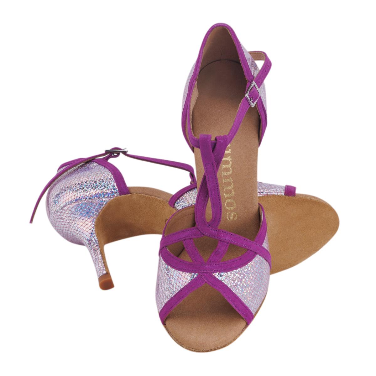 Rummos Damen Tanzschuhe Santigold 302-280 - Obermaterial: Nubuck/Leder - Farbe: Lilac/Mirror - Weite: Normal - Absatz: 80E Stiletto - Größe: EUR 38