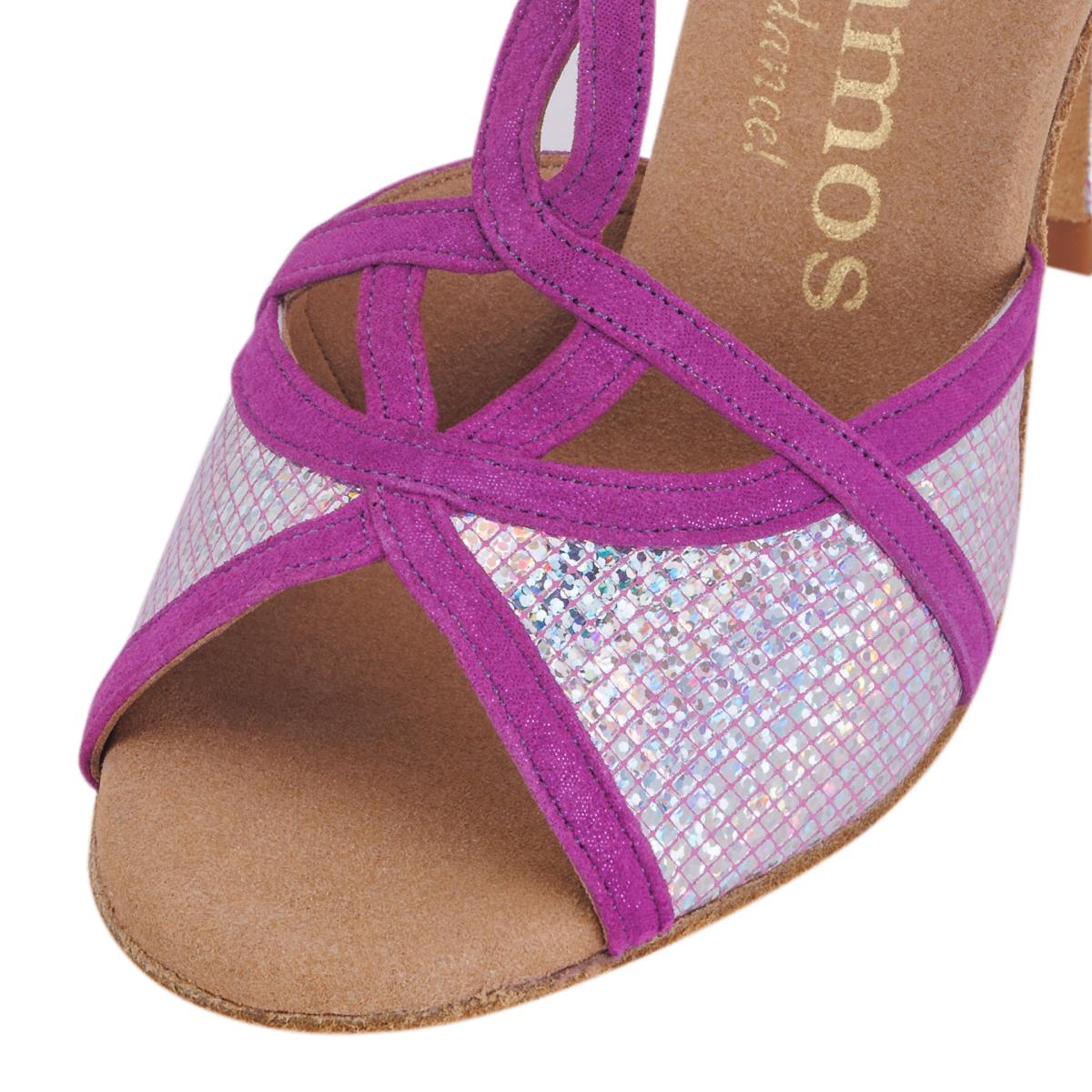 Rummos Damen Tanzschuhe Santigold 302-280 - Obermaterial: Nubuck/Leder - Farbe: Lilac/Mirror - Weite: Normal - Absatz: 80E Stiletto - Größe: EUR 38,5