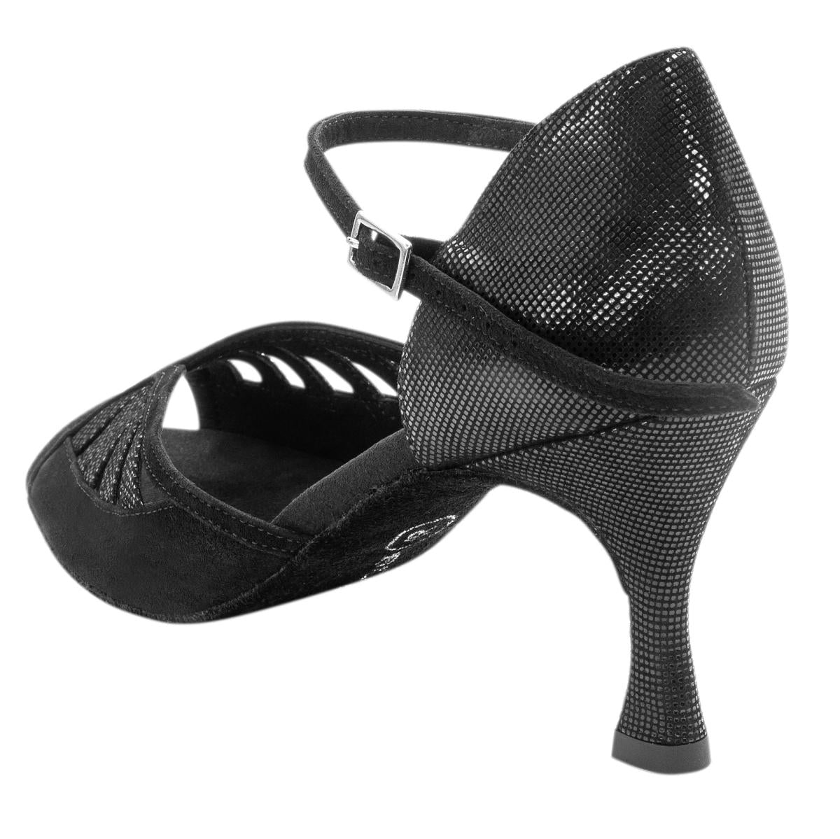 Rummos Damen Tanzschuhe Stella 024-061 - Obermaterial: Nubuck/Leder - Farbe: Schwarz - Weite: Normal - Absatz: 60R Flare - Größe: EUR 35,5