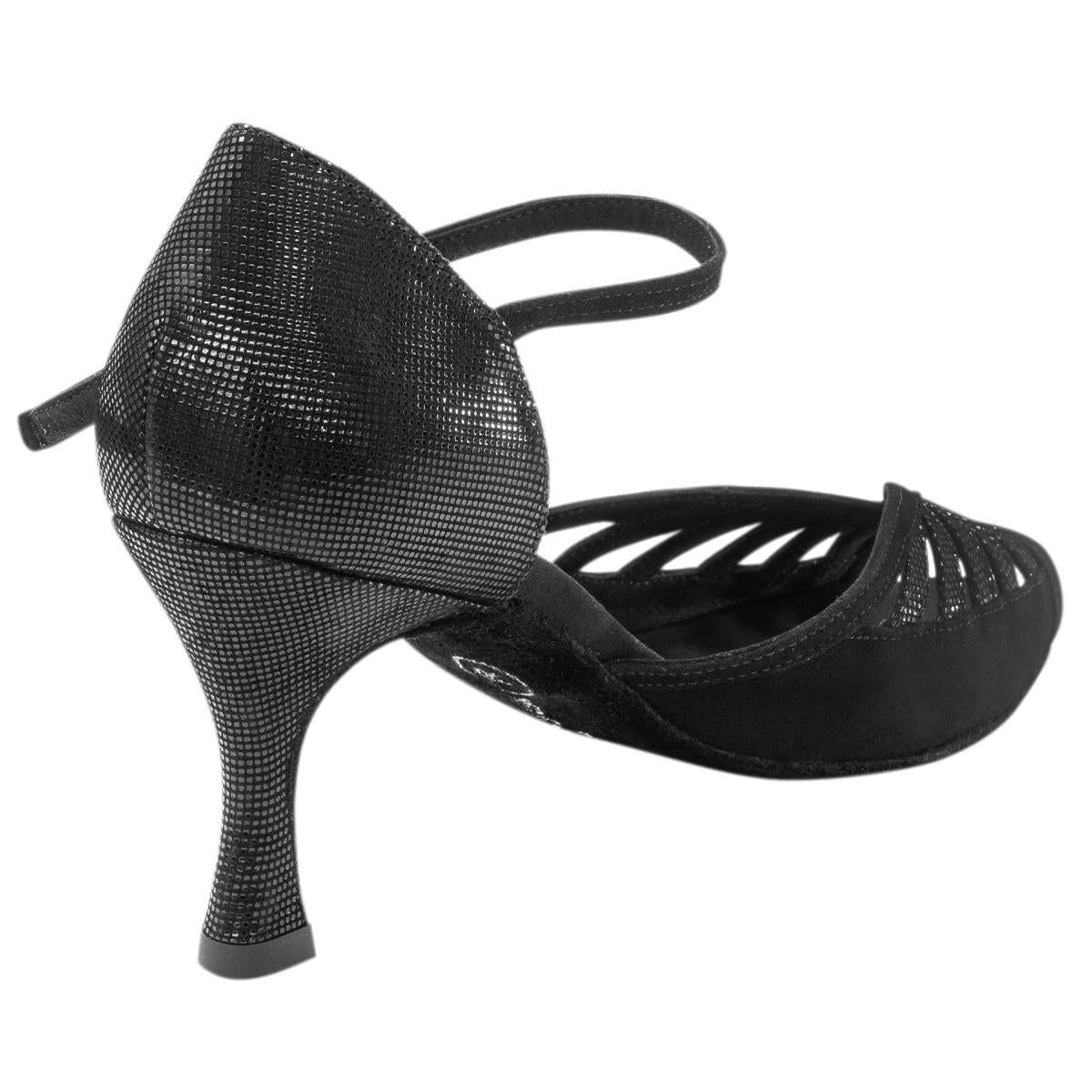 Rummos Damen Tanzschuhe Stella 024-061 - Obermaterial: Nubuck/Leder - Farbe: Schwarz - Weite: Normal - Absatz: 60R Flare - Größe: EUR 41