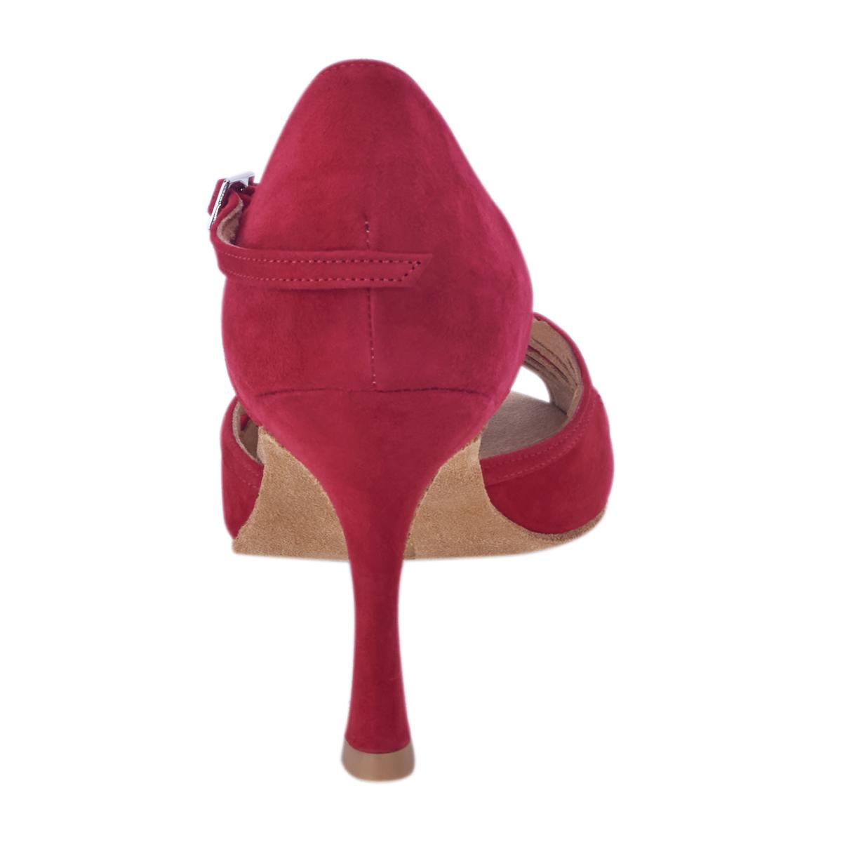 Rummos Damen Tanzschuhe Stella 028 - Obermaterial: Nubuck - Farbe: Rot - Weite: Normal - Absatz: 70R Flare - Größe: EUR 35,5