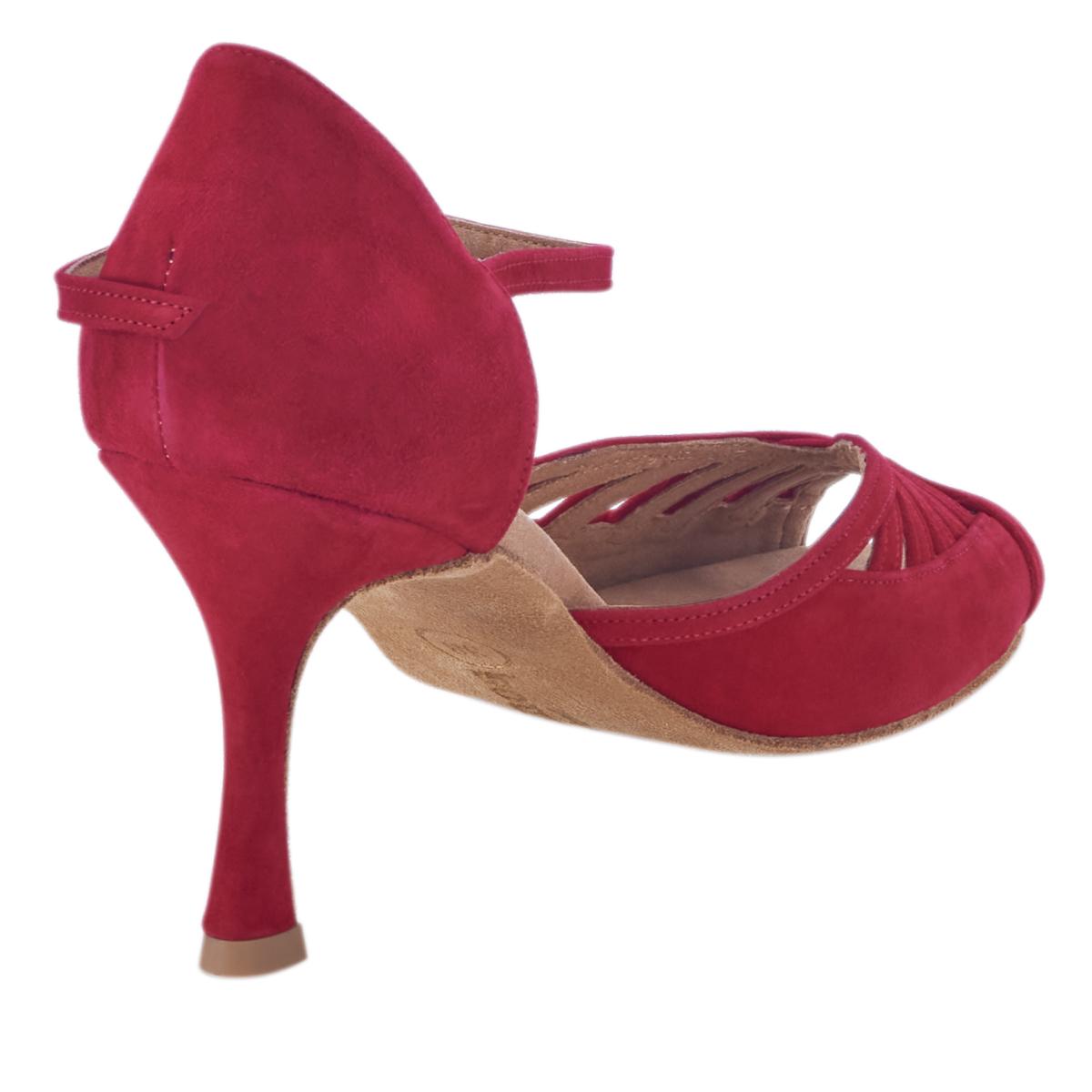 Rummos Damen Tanzschuhe Stella 028 - Obermaterial: Nubuck - Farbe: Rot - Weite: Normal - Absatz: 70R Flare - Größe: EUR 35,5