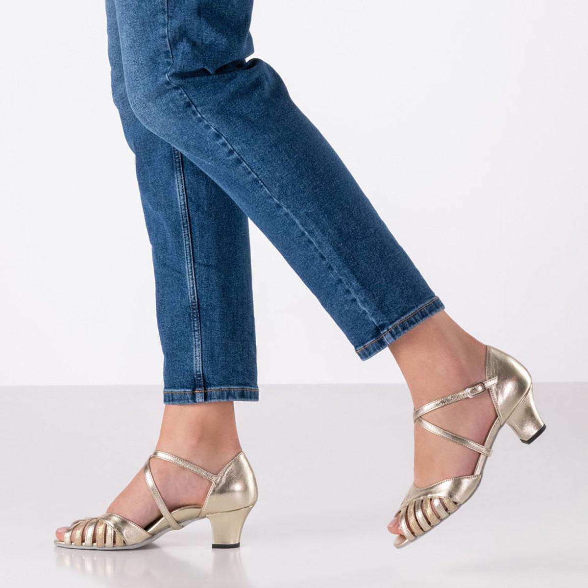 Werner Kern Damen Tanzschuhe Coleen - Obermaterial: Leder Platin/Beige - Größe: EU 40 2/3