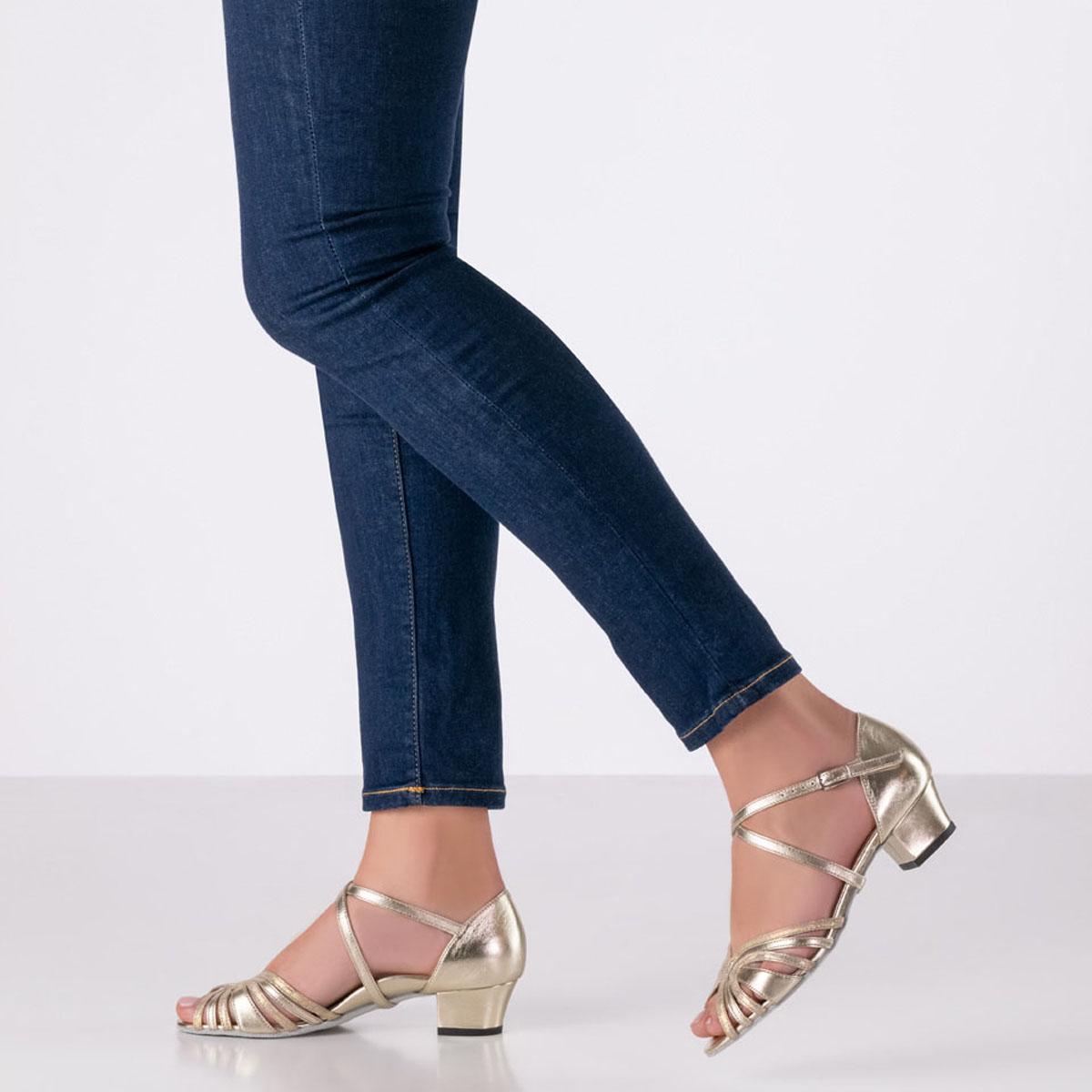 Werner Kern Damen Tanzschuhe Kim - Obermaterial: Leder Platin/Beige - Größe: EU 40 2/3