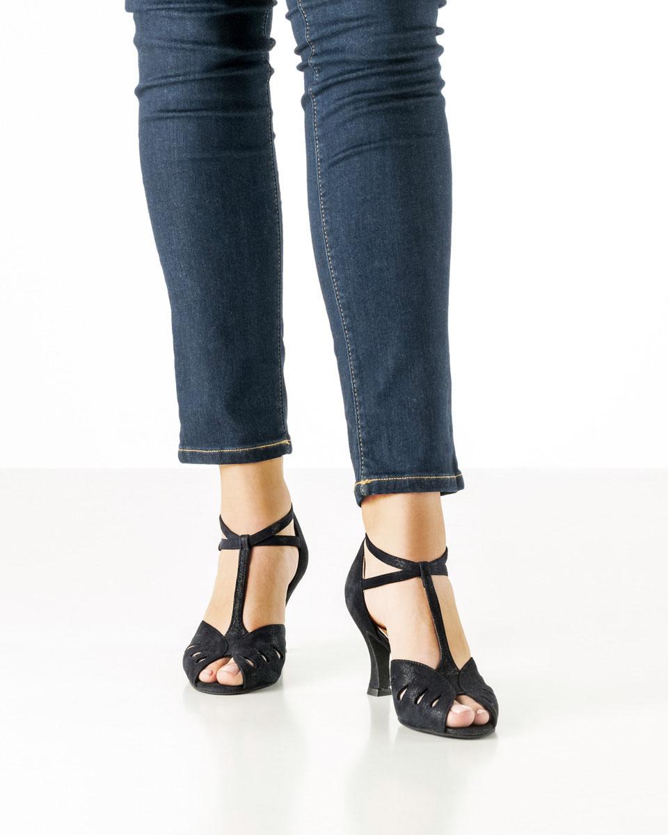 Werner Kern Damen Tanzschuhe Lindsay - Obermaterial: Veloursleder Dunkelblau - Größe: EU 34 2/3