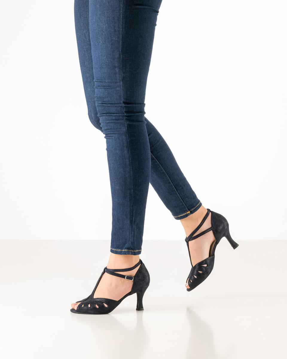 Werner Kern Damen Tanzschuhe Lindsay - Obermaterial: Veloursleder Dunkelblau - Größe: EU 34