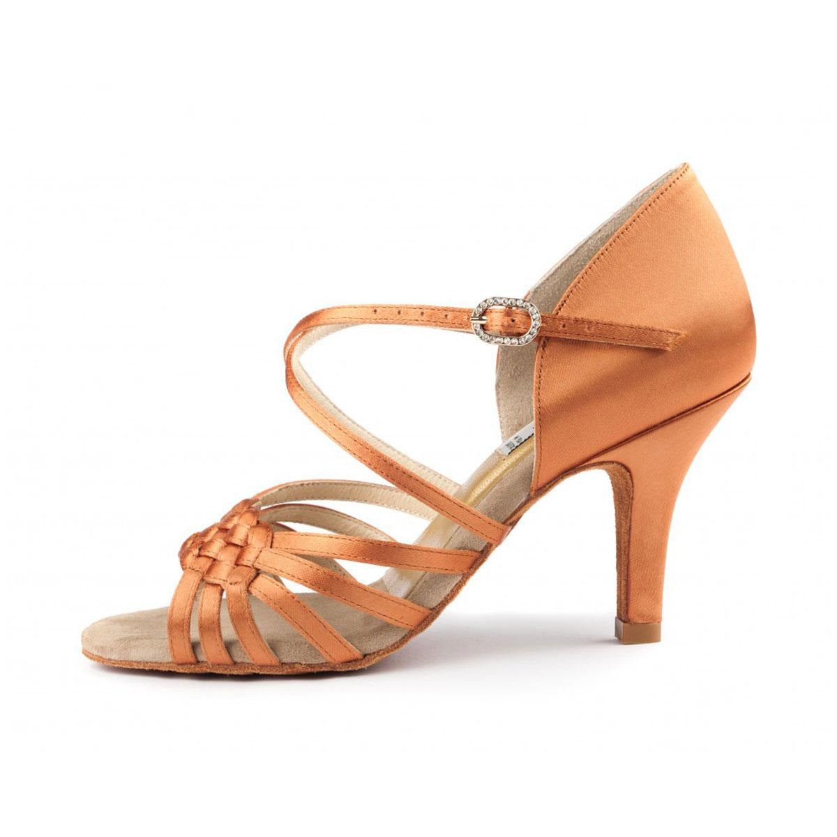 PortDance Damen Tanzschuhe PD PRO 001 - Material: Satin - Farbe: Dark Tan - Größe: EUR 40