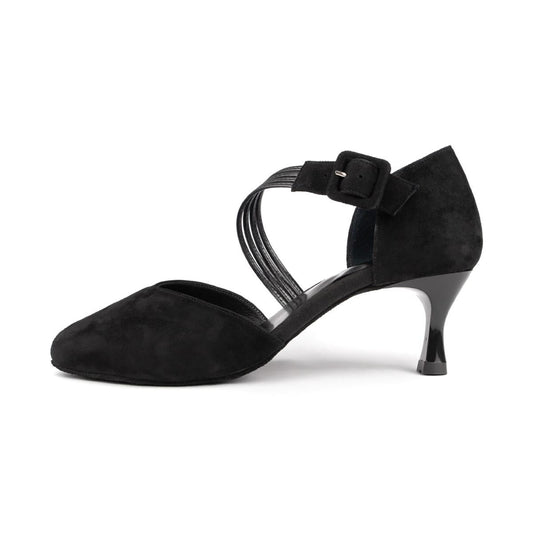 PortDance Damen Tanzschuhe PD126 - Obermaterial: Nubuck - Farbe: Schwarz - Größe: EUR 39