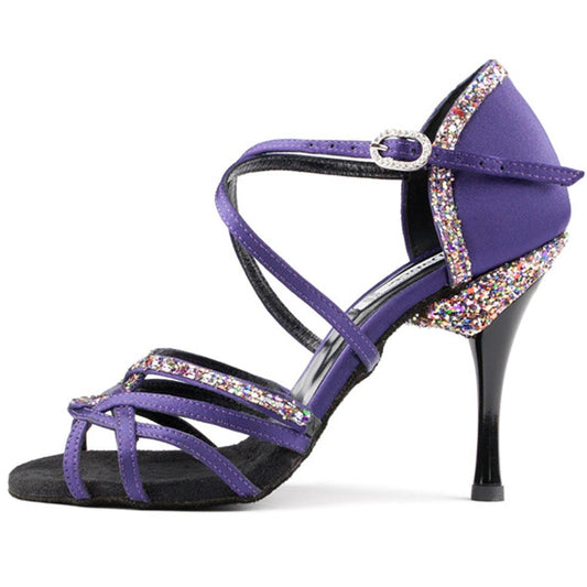 Portdance Damen Tanzschuhe PD800 - Farbe: Purple - Absatz: 7,5 cm Slim - Größe: EUR 39
