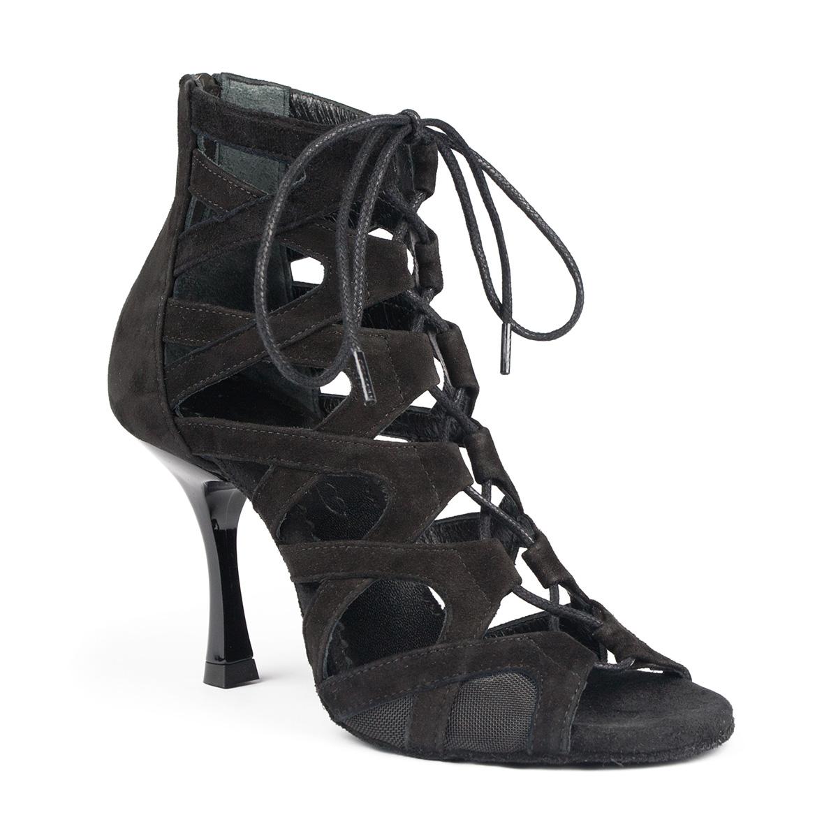 PortDance Damen Tanzschuhe PD804N - Farbe: Schwarz - Absatz: 7 cm Flare (klein) - Größe: EUR 42