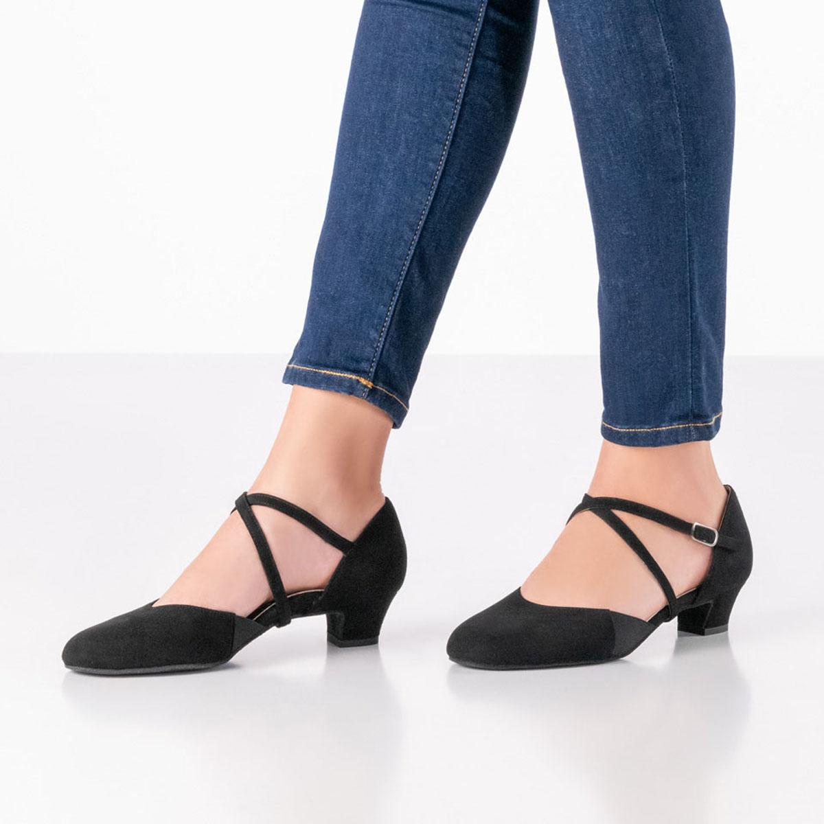 Werner Kern Damen Tanzschuhe Ronja - Obermaterial: Veloursleder Schwarz - Größe: EU 42 2/3