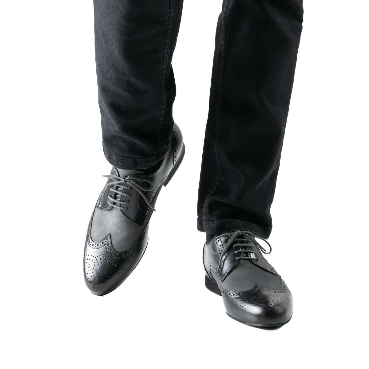 Werner Kern Herren Tanzschuhe 28023 Udine - Farbe: Schwarz/Grau - Größe: UK 7