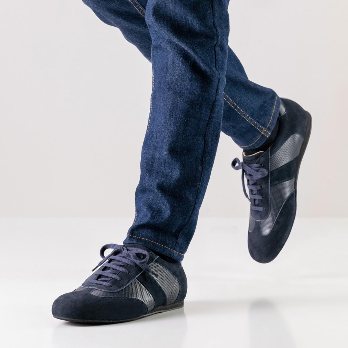 Werner Kern Herren Sneaker Tanzschuhe Bari - Farbe: Blau - Größe: UK 6,5