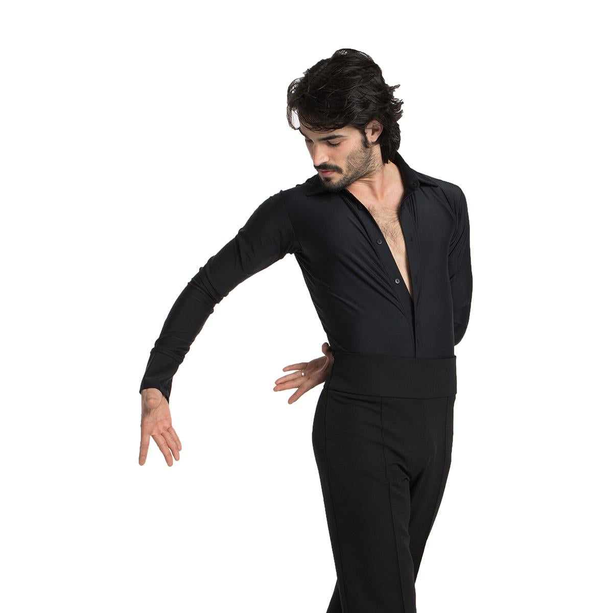 Intermezzo Herren Tanzhemd/Body 31077 Bodycamil - Farbe: Schwarz (037) - Größe: L