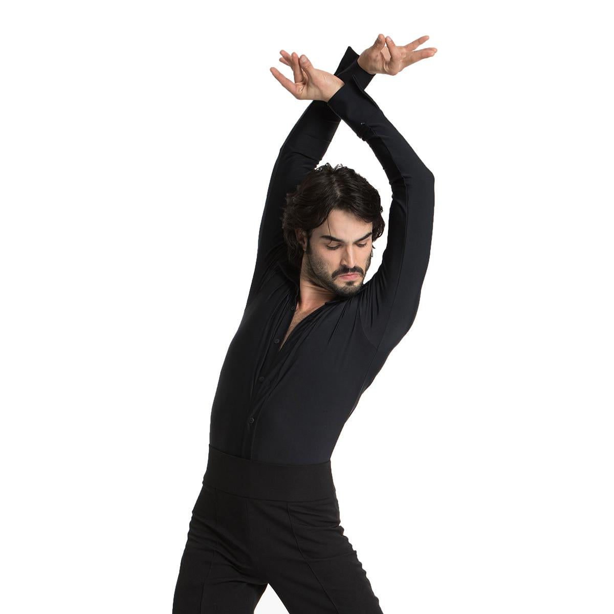 Intermezzo Herren Tanzhemd/Body 31077 Bodycamil - Farbe: Schwarz (037) - Größe: 4XL