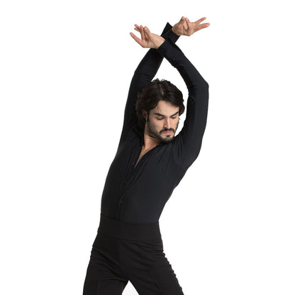 Intermezzo Herren Tanzhemd/Body 31077 Bodycamil - Farbe: Schwarz (037) - Größe: 4XL