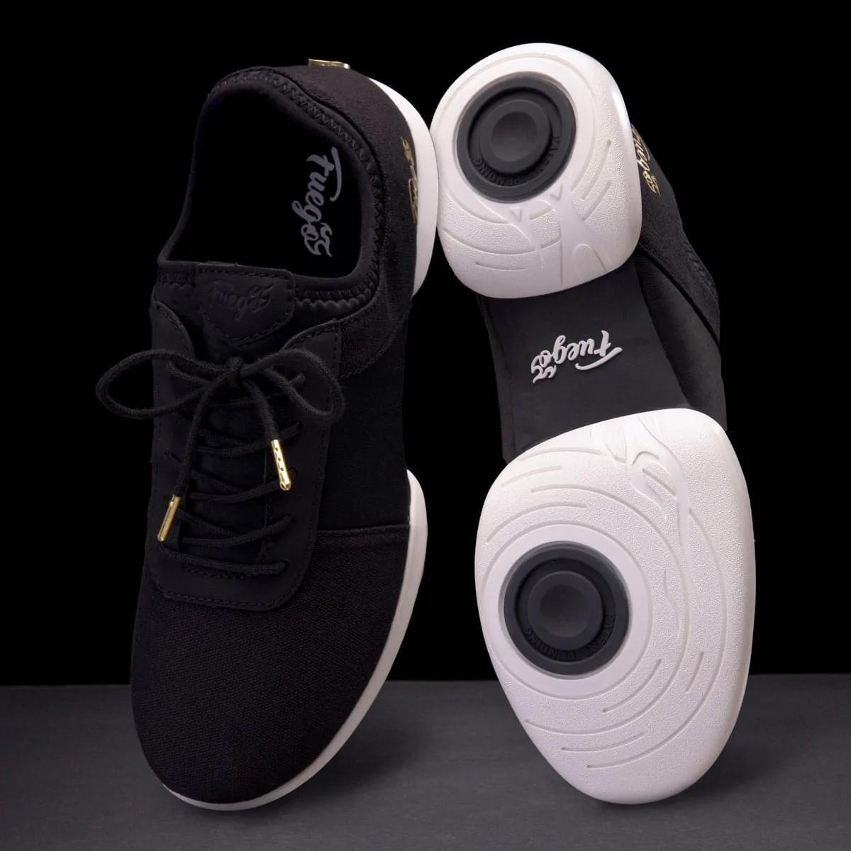 Fuego Unisex Split-Sole Dance Sneakers Black - Größe: US M4.5/W6