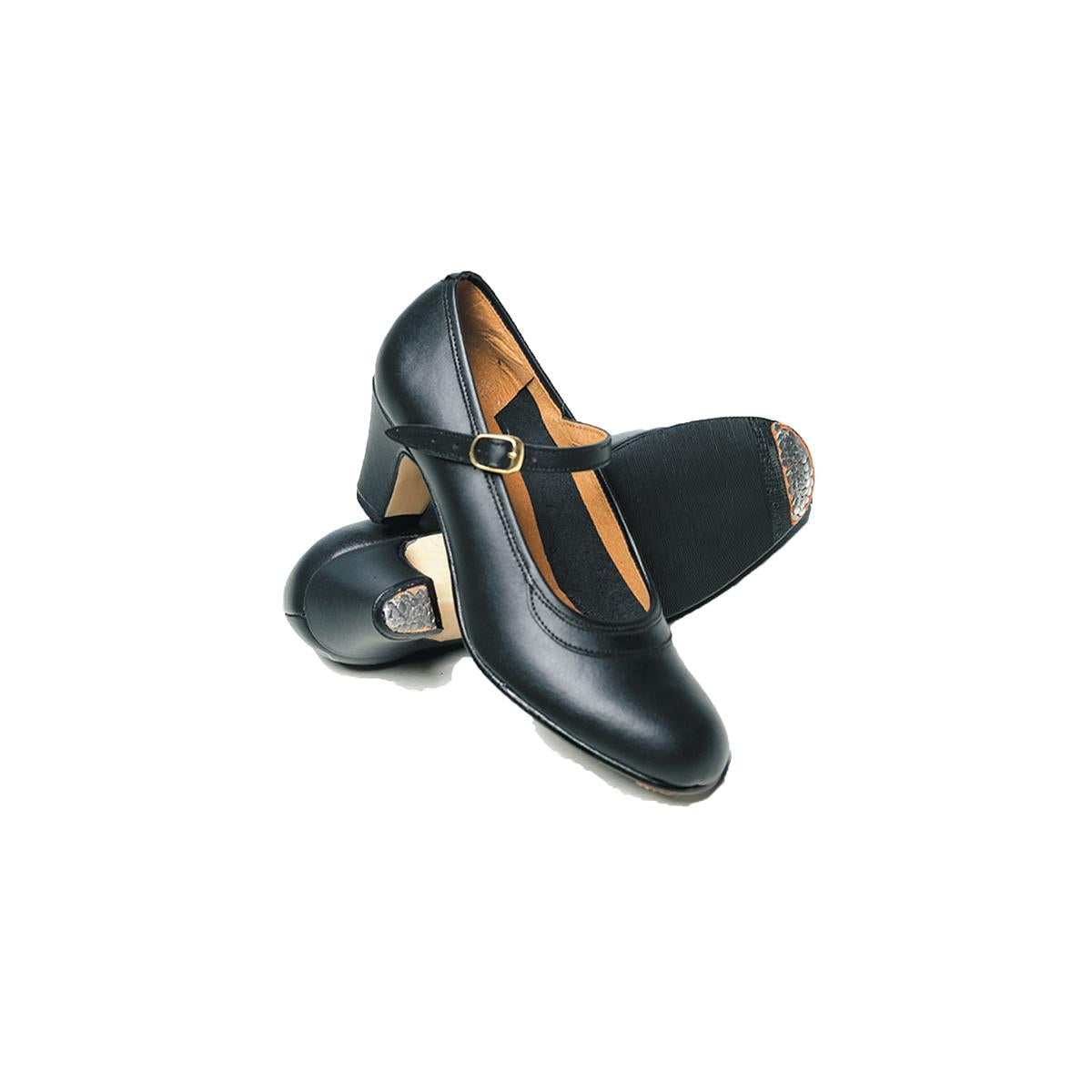 Intermezzo Damen/Mädchen Flamenco Schuhe 7232 Semipiel Hebilla - Farbe: Schwarz (037) - Weite: Normal - Größe: 37,5