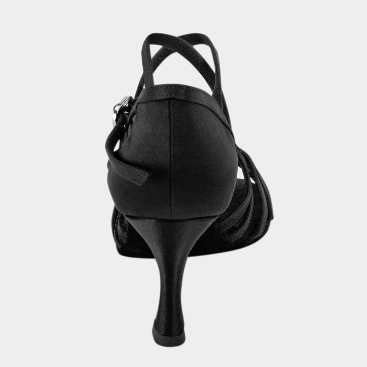 Rummos Damen Tanzschuhe Elite Celine 041 - Obermaterial: Satin - Farbe: Schwarz - Weite: Normal - Absatz: 60R Flare - Größe: EUR 33,5
