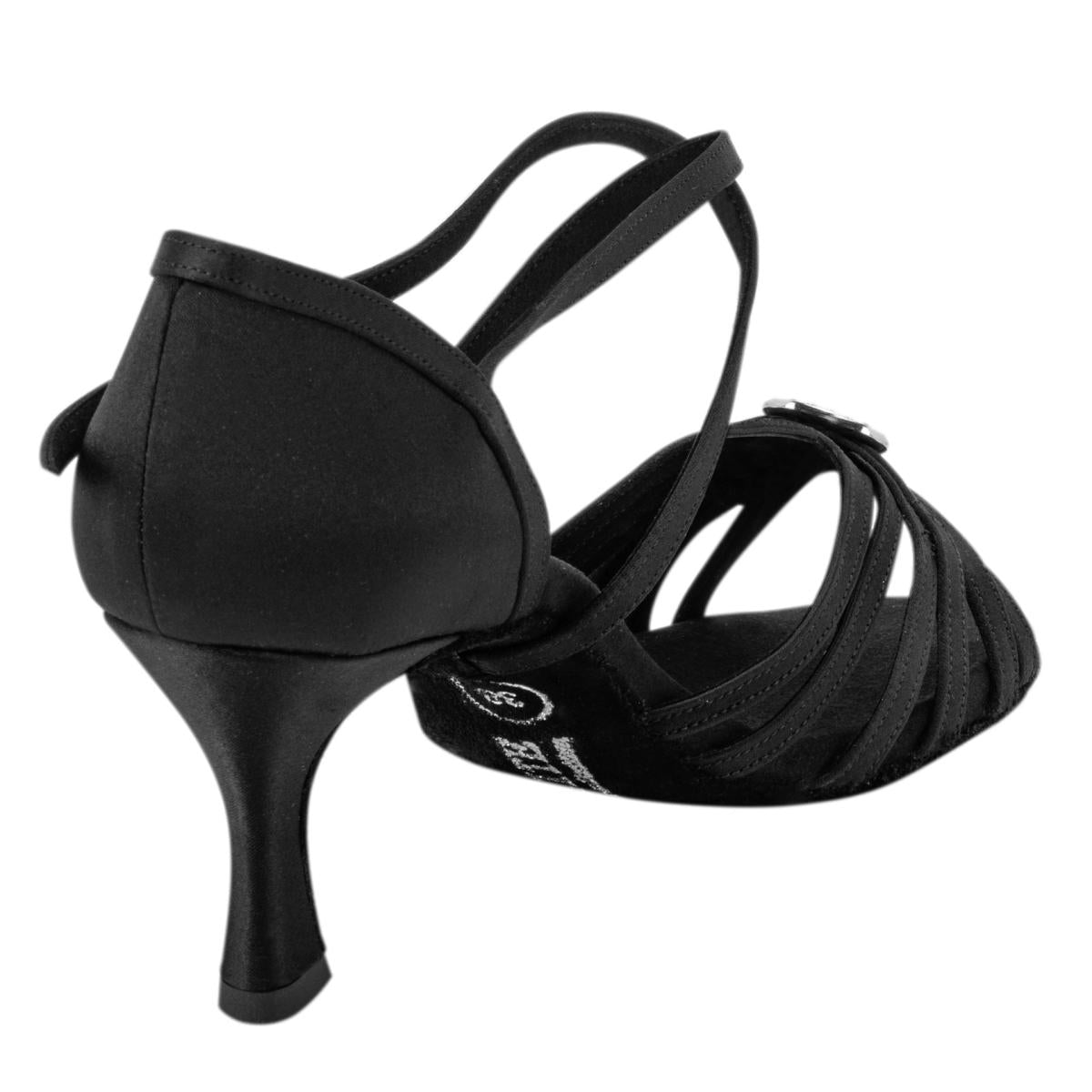 Rummos Damen Tanzschuhe Elite Celine 041 - Obermaterial: Satin - Farbe: Schwarz - Weite: Normal - Absatz: 60R Flare - Größe: EUR 38