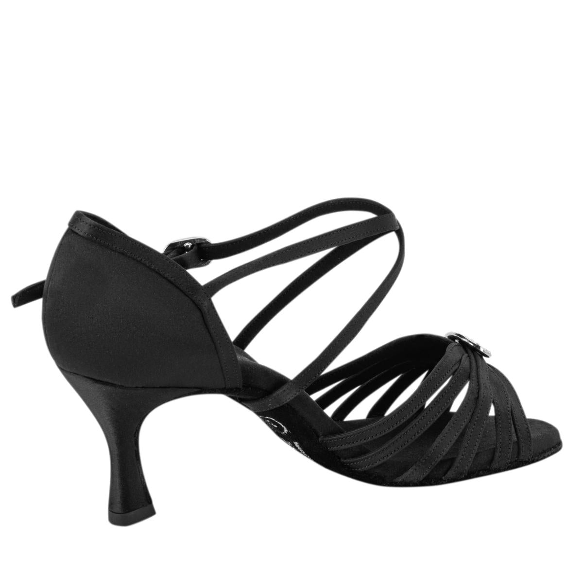 Rummos Damen Tanzschuhe Elite Celine 041 - Obermaterial: Satin - Farbe: Schwarz - Weite: Normal - Absatz: 60R Flare - Größe: EUR 39