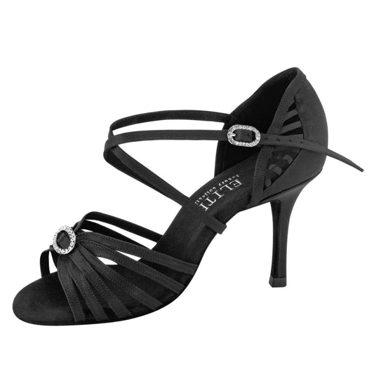Rummos Damen Tanzschuhe Elite Celine 041 - Obermaterial: Satin - Farbe: Schwarz - Weite: Normal - Absatz: 80E Stiletto - Größe: EUR 40,5