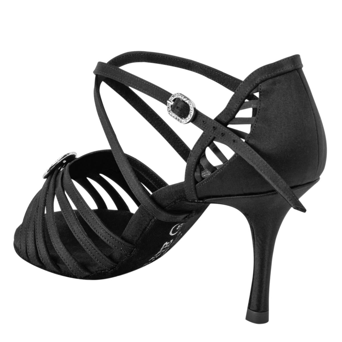 Rummos Damen Tanzschuhe Elite Celine 041 - Obermaterial: Satin - Farbe: Schwarz - Weite: Normal - Absatz: 80E Stiletto - Größe: EUR 35,5