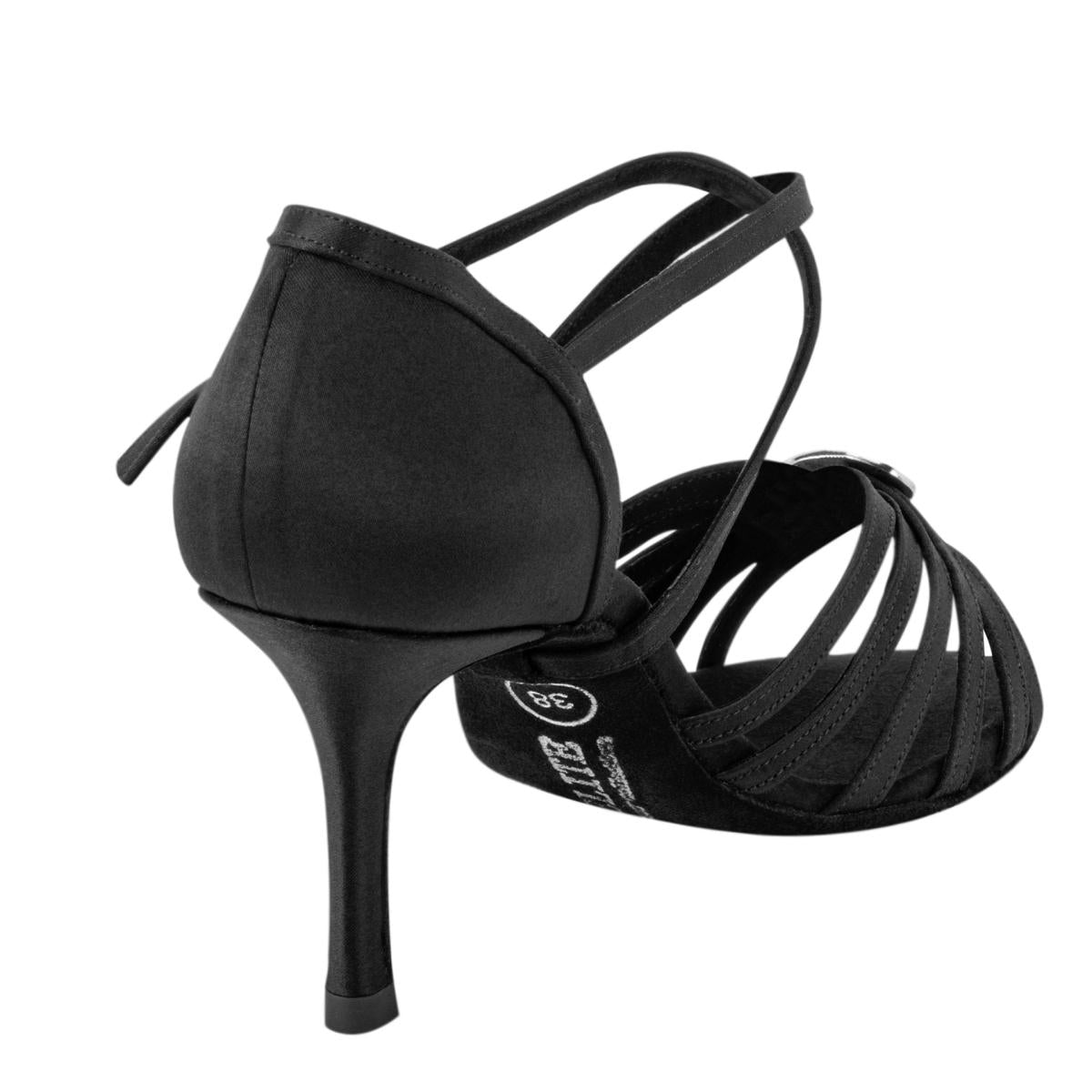 Rummos Damen Tanzschuhe Elite Celine 041 - Obermaterial: Satin - Farbe: Schwarz - Weite: Normal - Absatz: 80E Stiletto - Größe: EUR 39
