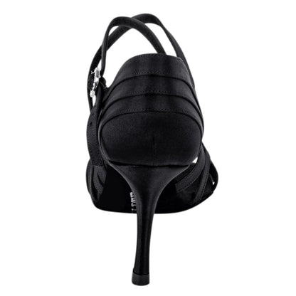 Rummos Damen Tanzschuhe Elite Gaia 041 - Obermaterial: Satin - Farbe: Schwarz - Weite: Normal - Absatz: 80E Stiletto - Größe: EUR 35