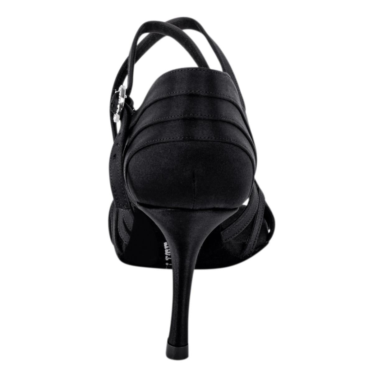 Rummos Damen Tanzschuhe Elite Gaia 041 - Obermaterial: Satin - Farbe: Schwarz - Weite: Normal - Absatz: 80E Stiletto - Größe: EUR 38,5