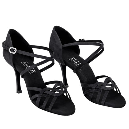Rummos Damen Tanzschuhe Elite Gaia 041 - Obermaterial: Satin - Farbe: Schwarz - Weite: Normal - Absatz: 80E Stiletto - Größe: EUR 36