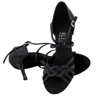 Rummos Damen Tanzschuhe Elite Gaia 041 - Obermaterial: Satin - Farbe: Schwarz - Weite: Normal - Absatz: 80E Stiletto - Größe: EUR 36