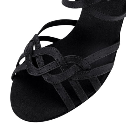 Rummos Damen Tanzschuhe Elite Gaia 041 - Obermaterial: Satin - Farbe: Schwarz - Weite: Normal - Absatz: 80E Stiletto - Größe: EUR 34