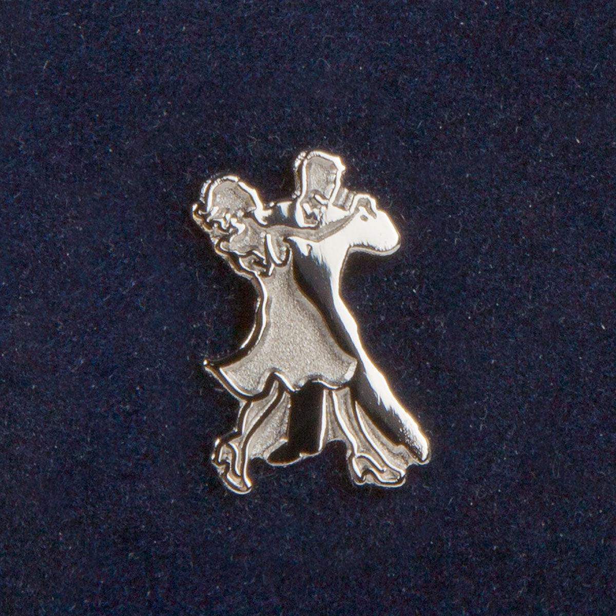 Diamant Brosche Tanzpaar Edelstahl/Silber - 1,2 cm x 1,8 cm