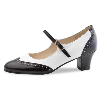 Werner Kern Damen Tanzschuhe Emma 4,5 - Farbe: Schwarz/Weiß - Größe: UK 6