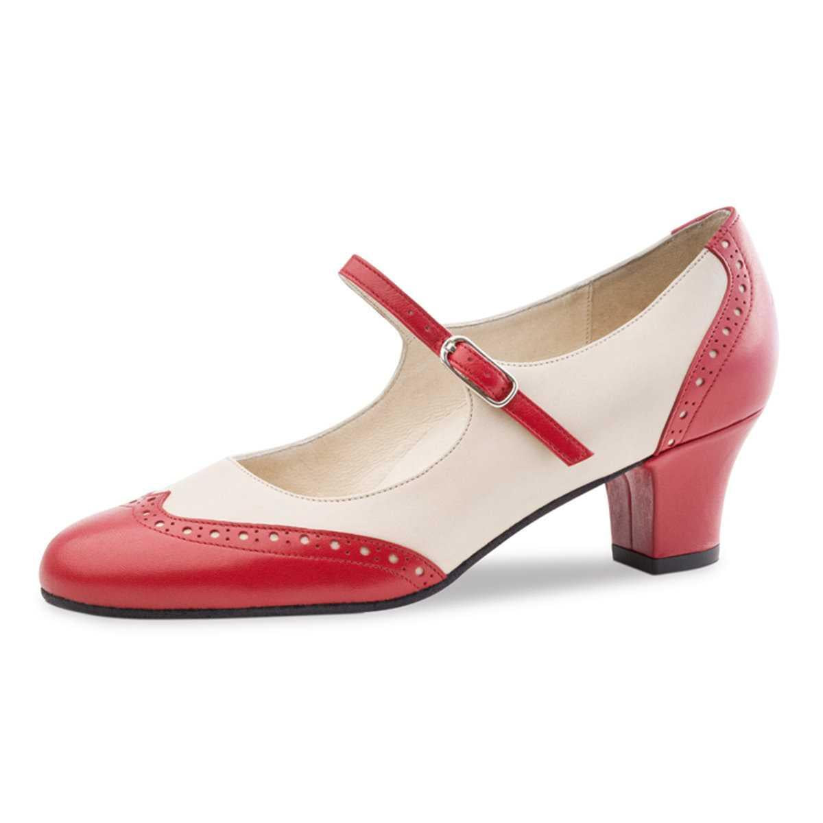 Werner Kern Damen Tanzschuhe Emma 4,5 - Farbe: Rot/Creme - Größe: UK 6