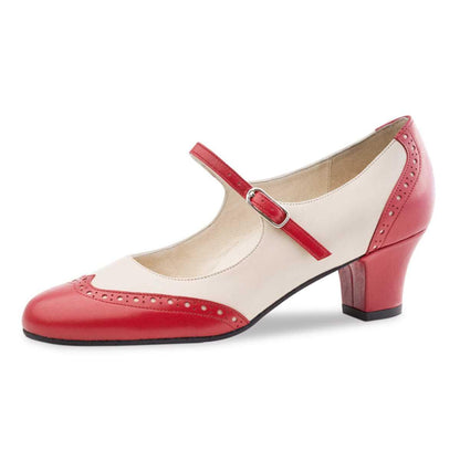 Werner Kern Damen Tanzschuhe Emma 4,5 - Farbe: Rot/Creme - Größe: UK 6,5