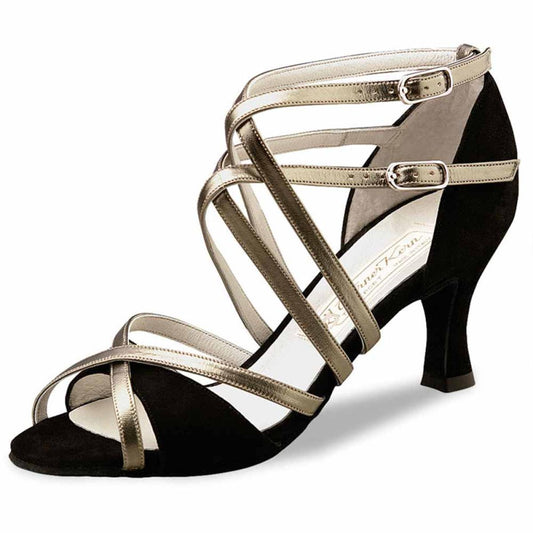 Werner Kern Damen Tanzschuhe Eva 6,5 - Farbe: Schwarz/Antik - Größe: UK 8,5