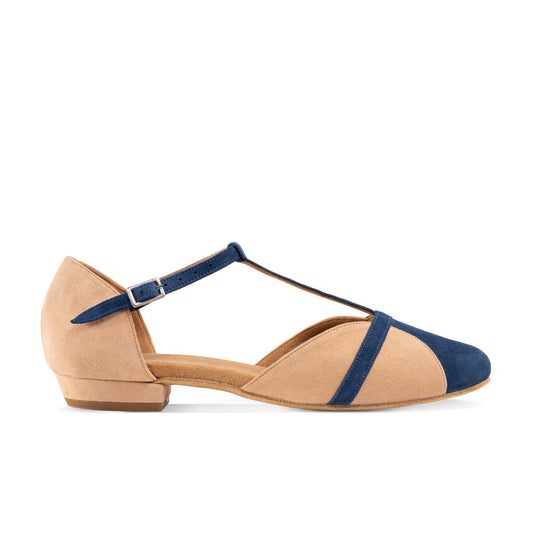 Rummos Damen Tanzschuhe Ivy 122-124 - Obermaterial: Nubuck Twine/Indico - Absatz: 2 cm Blockabsatz - Größe: 42 EU