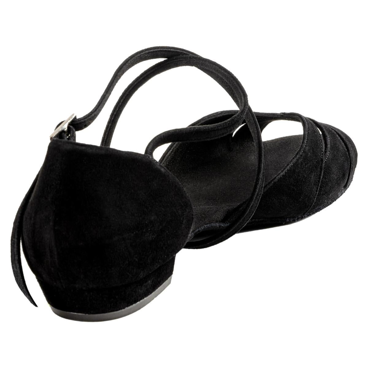 Rummos Damen Tanzschuhe Lola 024 - M: Nubuck - C: Schwarz - W: Medium (Normal) - H: 20 Block - Si: EUR 39