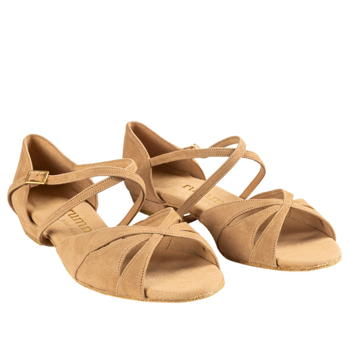 Rummos Damen Tanzschuhe Lola 027 - M: Nubuck - C: LigBraun - W: Medium (Normal) - H: 20 Block - Si: EUR 37