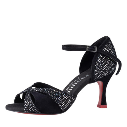 Rummos Damen Tanzschuhe Elite Paloma 231/024 - Material: Nubuck/Textil - Farbe: Schwarz - Weite: Normal - Absatz: 60R Flare - Größe: EUR 39