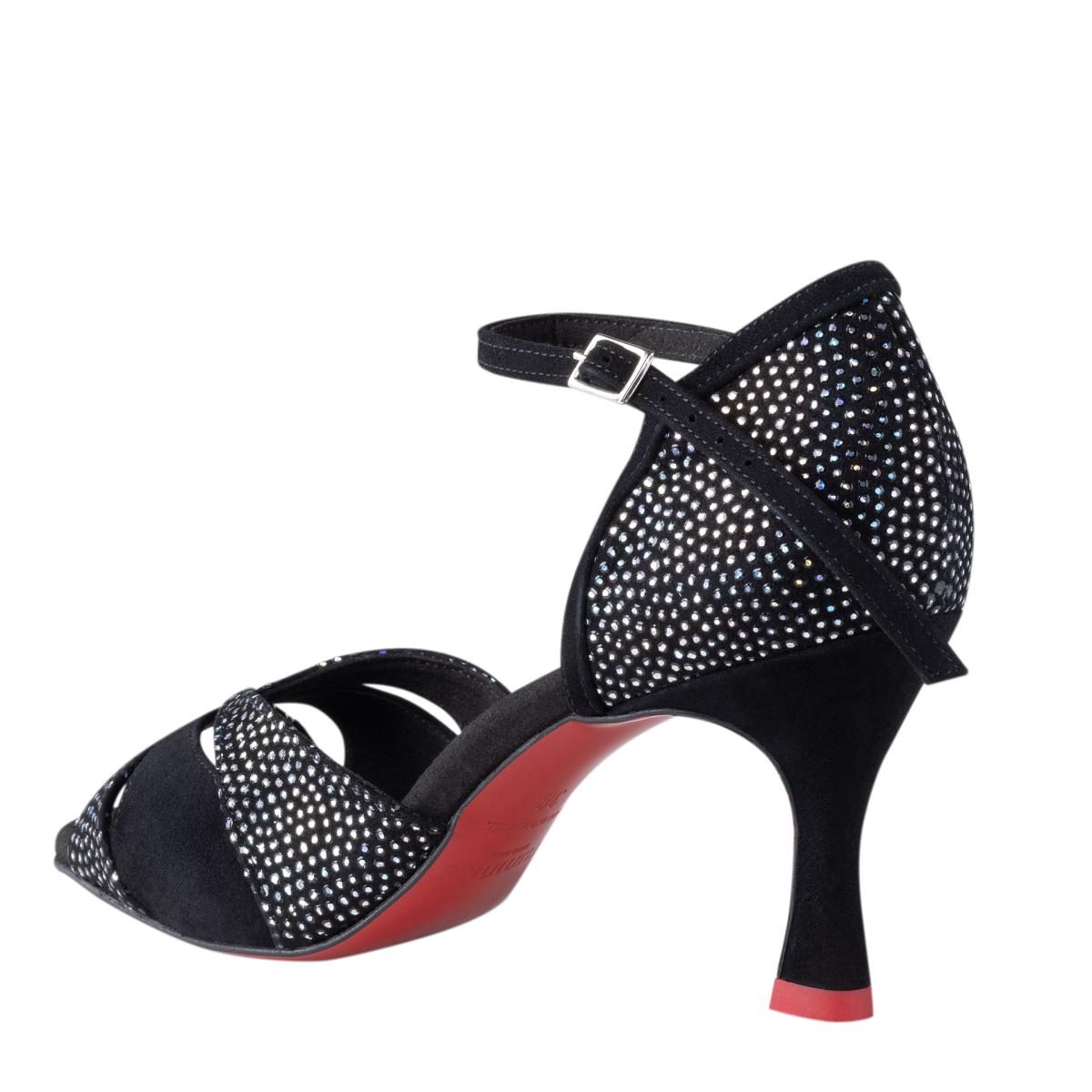 Rummos Damen Tanzschuhe Elite Paloma 231/024 - Material: Nubuck/Textil - Farbe: Schwarz - Weite: Normal - Absatz: 60R Flare - Größe: EUR 38,5