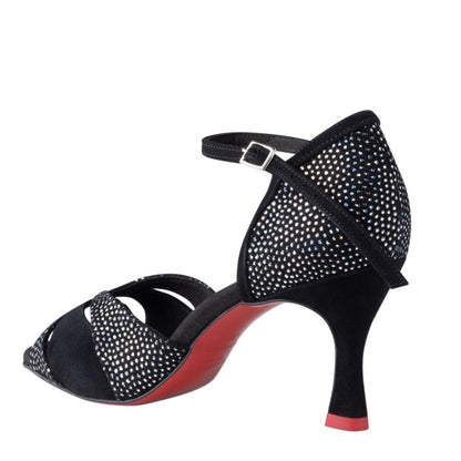 Rummos Damen Tanzschuhe Elite Paloma 231/024 - Material: Nubuck/Textil - Farbe: Schwarz - Weite: Normal - Absatz: 60R Flare - Größe: EUR 33,5