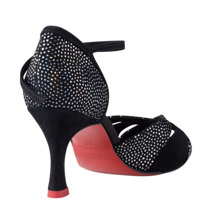 Rummos Damen Tanzschuhe Elite Paloma 231/024 - Material: Nubuck/Textil - Farbe: Schwarz - Weite: Normal - Absatz: 60R Flare - Größe: EUR 41